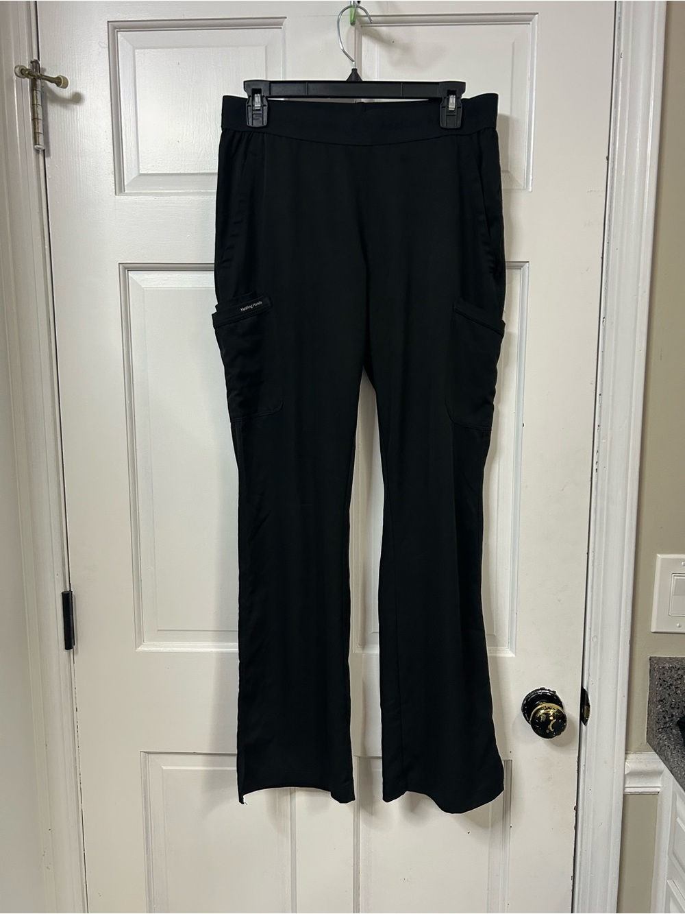 Women's Black Stretch Scrubs Cargo Pants